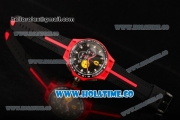 Ferrari Race Day Watch Chrono Miyota OS20 Quartz Red PVD Case with Black Dial and Silver Stick Markers - One Yellow Subdial