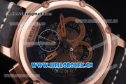 U-Boat Chimera Skeleton Chronograph Miyota OS10 Quartz Rose Gold Case with Black Leather Strap and Skeleton Dial