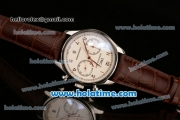 IWC Portuguese Chrono Miyota OS20 Quartz Steel Case with Brown Leather Bracelet White Dial and Rose Gold Markers