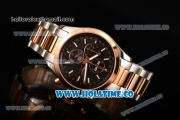 Longines Master Moonphase Miyota OS10 Quartz with Date Tone Tone Case/Bracelet with Black Dial and Stick Markers