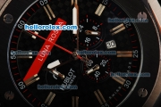 Hublot Big Bang King Luna Rossa Chronograph Miyota Quartz Movement Black Dial with Stick Markers and PVD Bezel