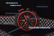 Hublot King Power Dwyane Wade Swiss Valjoux 7750-SHG Automatic PVD Case with Red Markers Black Dial and Black Rubber Strap