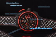 Hublot King Power Dwyane Wade Swiss Valjoux 7750-SHG Automatic PVD Case with Red Markers Black Dial and Black Rubber Strap