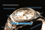 Rolex Datejust Grey Dial With Diamond Bezel Steel Rolex 3255