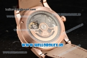 Roger Dubuis Excalibur 36 Miyota 9015 Automatic Rose Gold Case Black Dial With Roman Numeral Markers Brown Leather Strap