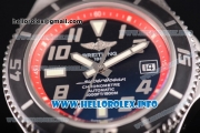 Breitling Superocean 42 Swiss ETA 2824 Automatic Steel Case with Black Dial and Arabic Numeral Markers - Red Inner Bezel
