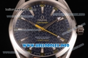 Omega Aqua Terra 150 M Master Co-Axial Clone 8500 Automatic Steel Case with Black Dial Stick Markers and Blue Leather Strap (EF)