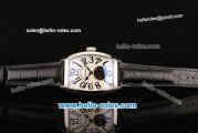 Franck Muller Casablanca Automatic Movement Steel Case with White Dial and Black Leather Strap