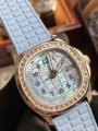PPF Top Replica Rose Gold Patek Philippe Watch AQUANAUT Series 5072G-001 Diamond Women's Watch PPF Top Replica Rose Gold Patek Philippe Watch AQUANAUT Series 5072G-001 Diamond Women's Watch