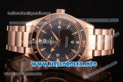 Omega Seamaster 300 Master Co-Axial Clone Omega 8500 Automatic Full Rose Gold with Black Dial and Stick Markers