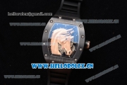 Richard Mille RM52-02 Horse Limited Miyota 9015 Automatic PVD Case with Skeleton Dial and Dot Markers Black Rubber Strap