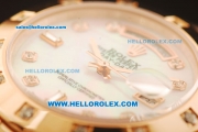 Rolex Day Date Oyster Perpetual Automatic Movement Rose Glod Case with Diamond Bezel and Diamond Markers-Rose Gold Strap