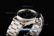 Omega Seamaster Automatic Movement Steel Case with Silver Stick Markers-Black Dial
