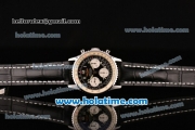 Breitling Limited Edition Cosmonaute 1962 Navitimer Chrono Swiss Valjoux 7750 Automatic Steel Case with Black Leather Bracelet and Black Dial - 1:1 (Noob)