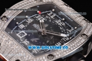 Richard Mille RM010 Miyota 9015 Automatic Steel/Diamonds Case with Skeleton Dial and Numeral Markers