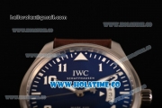 IWC Pilot's Watches Mark XVII Edition "Le Petit Prince" Swiss ETA 2892 Automatic Steel Case with Blue Dial and Brown Leather Strap - White Arabic Numeral Markers