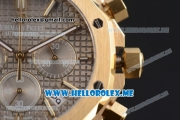 Audemars Piguet Royal Oak Miyota Quartz Yellow Gold Case/Bracelet with Grey Dial and Stick Markers