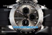 Rolex Cosmograph Daytona Clone Rolex 4130 Automatic Steel Case Grey Dial With Stick Markers Black Rubber Strap - 1:1 Original