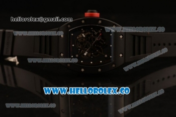 Richard Mille RM 055 Bubba Watson Miyota 9015 Automatic Ceramic Case with Black Rubber Strap and Black Dial