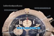 Breitling Avenger Seawolf Miyota Quartz Steel Case with Black Dial and Black Leather Strap - White Arabic Numeral Markers