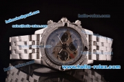 Breitling Chronomat B01 GMT Swiss Valjoux 7750 Automatic Steel Case/Strap with Grey Dial and Diamond Bezel