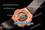 Hublot Big Bang Bezel Swiss Valjoux 7750 Automatic Rose Gold Case with Diamond Bezel and Black Dial-Black Rubber Strap
