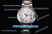 Cartier Ballon Bleu De Mideum Swiss Quartz Stainless Steel Case/Bracelet with White Dial and Roman Numeral Markers