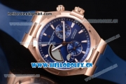 Vacheron Constantin Overseas Dual Time Asia ST30 Automatic Rose Gold Case with Blue Dial Stick Markers and Blue Rubber Strap