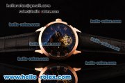 Patek Philippe Grand Complitcations Asia HT1035-Tourbillon Automatic Rose Gold Case with Black Leather Strap Roman Numeral Markers and Black Dial