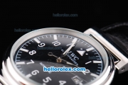 IWC Big Pilot Automatic Movement with Black Dial and White Numeral&Stick Marking-Black Leather Strap