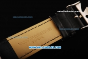 Vacheron Constantin Automatic Movement Steel Case with Skeleton Dial - Black Leather Strap