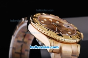 Rolex Yacht-Master Automatic Movement Full Gold with Khaki Dial and Round Marker