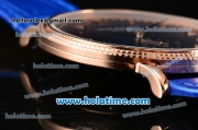 Patek Philippe Calatrava Miyota Quartz Rose Gold Case with Stick Markers and Blue Dial