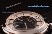 Patek Philippe Calatrava Swiss Quartz Steel Case with White/Black Dial and Black Leather Strap