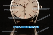 Omega De Ville Tresor Master Co-Axial Clone 8800 Automatic Steel Case with White Dial and Brown Leather Strap - (YF)