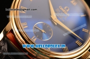 Omega De Ville Co-Axial Swiss ETA 2824 Automatic Yellow Gold Case with Blue Dial and Roman Numeral Markers