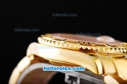Rolex Yachtmaster Swiss ETA 2836 Automatic Movement Full Gold Case/Strap with White Dial and Diamond Hour Marker