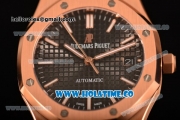Audemars Piguet Royal Oak Clone AP Calibre 3120 Automatic Full Rose Gold with Black Dial and Stick Markers (EF)