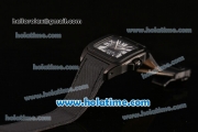 Cartier Santos 100 Swiss ETA 2824 Automatic Movement PVD Case with Black Dial and Black Strap