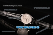 Rolex Cellini Time Asia 2813 Automatic Steel Case with White Dial Black Leather Strap and Stick Markers