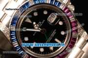 Rolex GMT-Master II All Diamond Red/Blue Bezel Automatic (Correct Hand Stack) 116759SARU