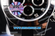 Rolex Daytona Clone Rolex 4130 Automatic Stainless Steel Case/Bracelet with Black Dial and Diamonds Markers (BP)