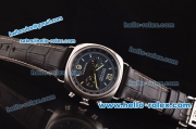 Panerai Radiomir Chrono PAM00288 Venus 75-MD Automatic Steel Case with Black Dial and Black Leather Strap - 1:1 Original