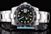 Rolex GMT-Master II Oyster Perpetual Automatic Green Dial with Black Bezel and White Round Bearl Marking-Red Minute Pointer and Small Calendar