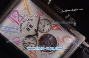 Franck Muller Long Island Tourbillon Automatic Movement PVD Case with White Dial and Colorful Numeral Markers