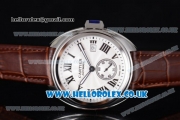 Cartier Cle de Cartier Japanese Asia ST16 Automatic Steel Case with White Dial and Brown Leather Strap