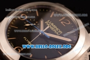 Panerai Luminor 1950 3 Days Chrono Flyback Automatic Asia Automatic Steel Case with Black Dial and Black Leather Strap PAM 524