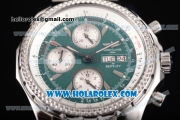 Breitling Bentley Motors Chrono Swiss Valjoux 7750 Automatic Steel Case/Bracelet with Green Dial and Silver Stick Markers (BP)