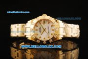 Rolex Datejust Automatic Movement Full Gold with White MOP Dial and Diamond Markers-ETA Coating Case