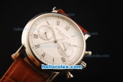 Patek Philippe Complicated Swiss Valjoux 7750 Manual Winding Movement Steel Case with White Dial